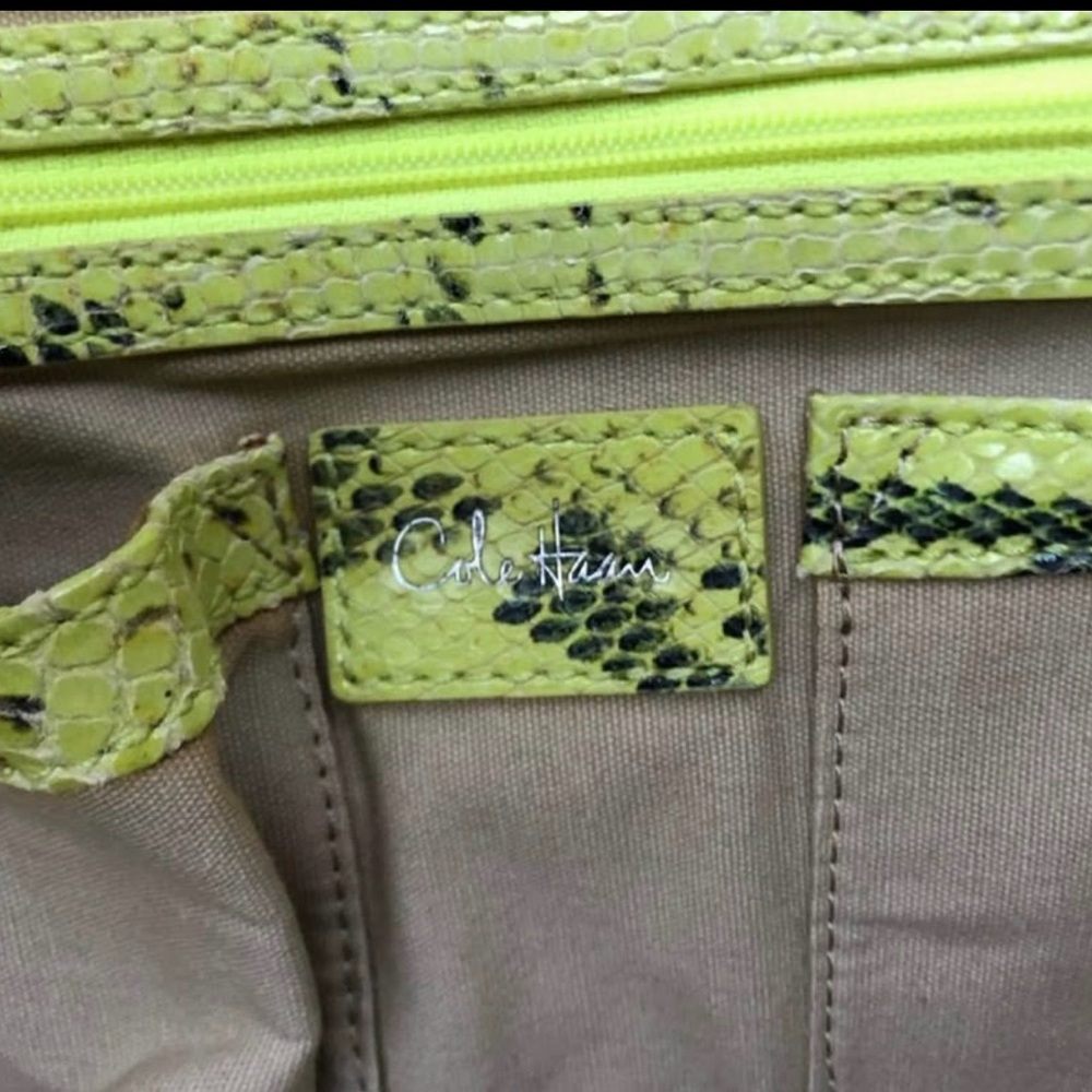 Cole Haan Yellow Snakeskin Hobo Bag - Picture 4 of 9